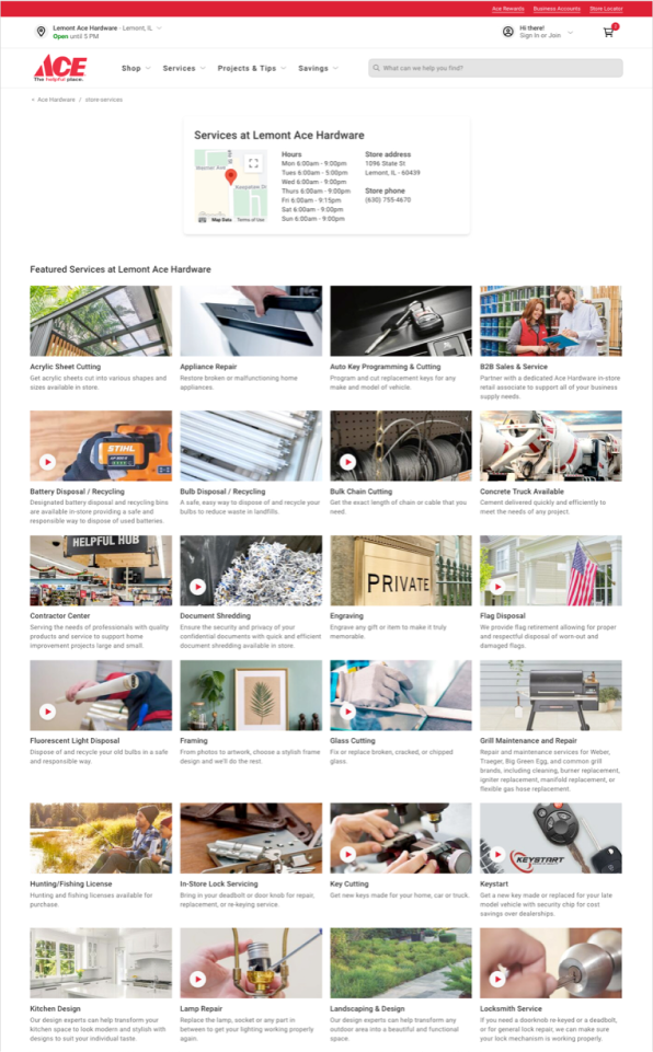 In-Store Services Screen Shot